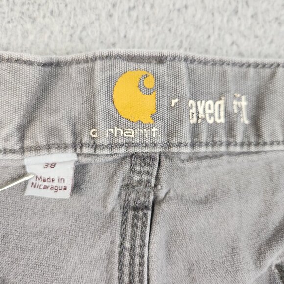 VTG CARHARTT Mens 38 Shorts Natural Distressed Relaxed Fit  Thrashed Workwear - Picture 9 of 11